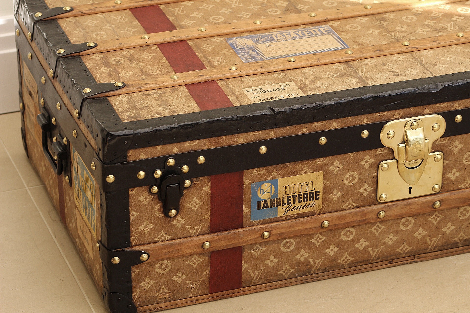 Louis Vuitton Classic Monogram Steamer Trunk, Early 1900's