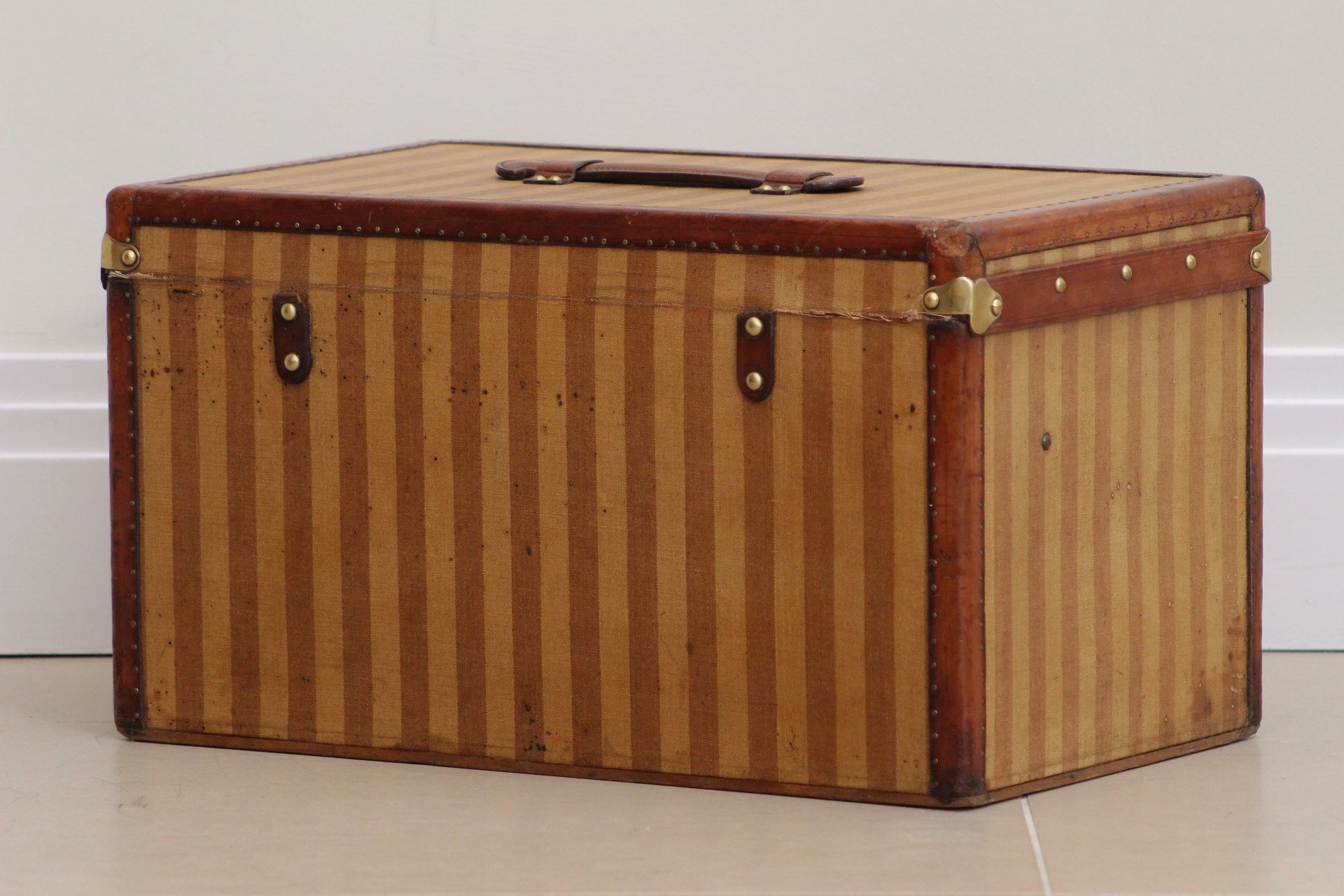 Louis Vuitton Rayee Striped Steamer Trunk Rare Antique Luggage