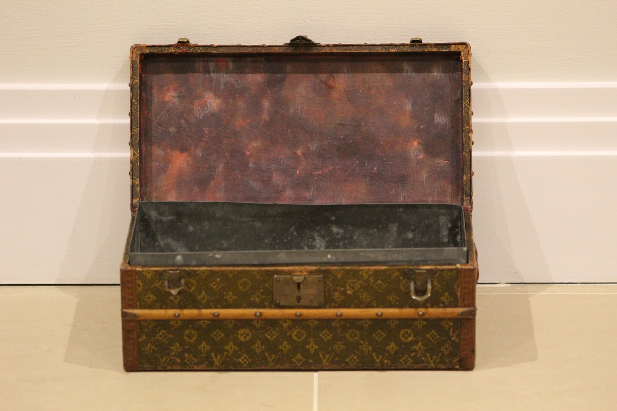French Monogrammed Cabin Trunk from Louis Vuitton, 1920s for sale